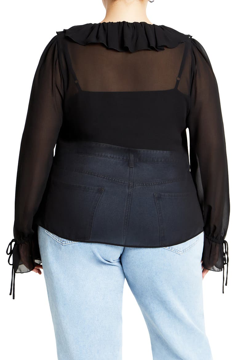 Felix Ruffle Long Sleeve Tiered Dress, Alternate, color, BLACK
