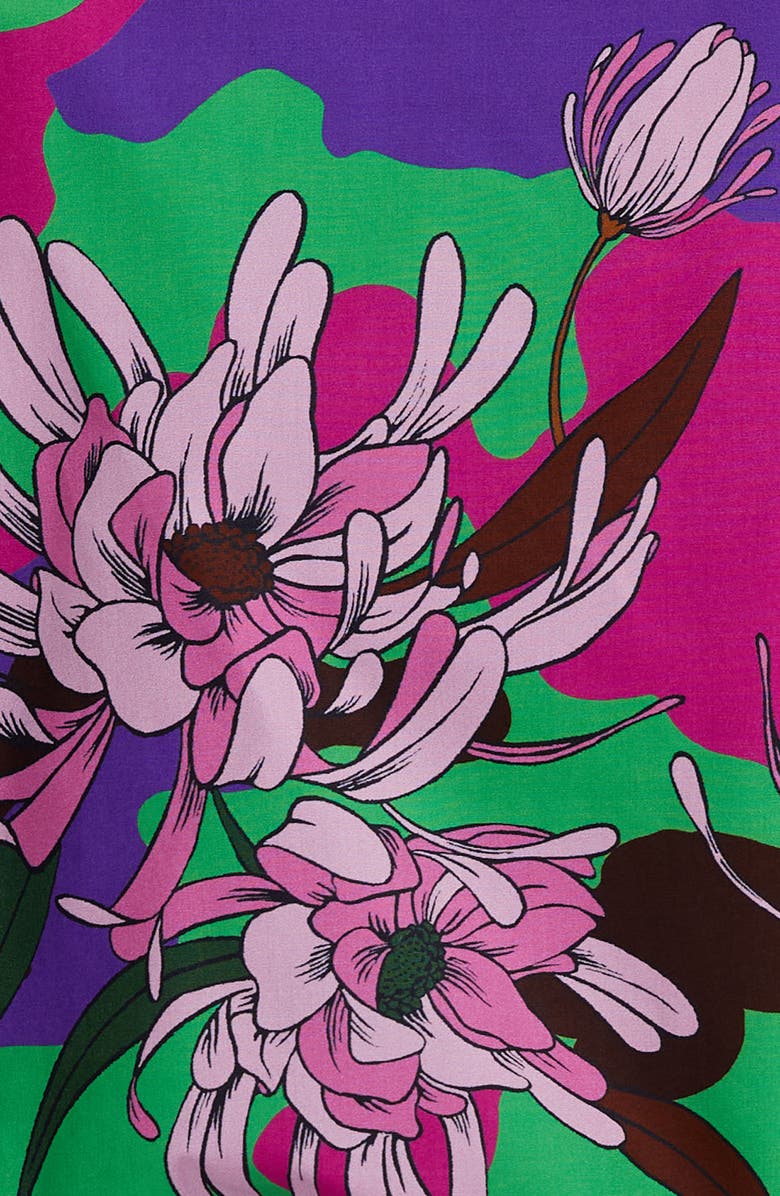 Moncler Floral Cotton Poplin Snap-Up Crop Shirt, Alternate, color,