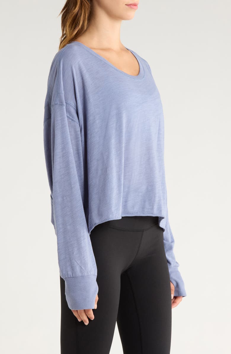 FP Movement by Free People FP Movement My Time Layer Open Back Crop Top, Alternate, color, Wild Wind