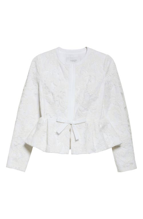Giambattista Valli Jacquard Peplum Jacket In White