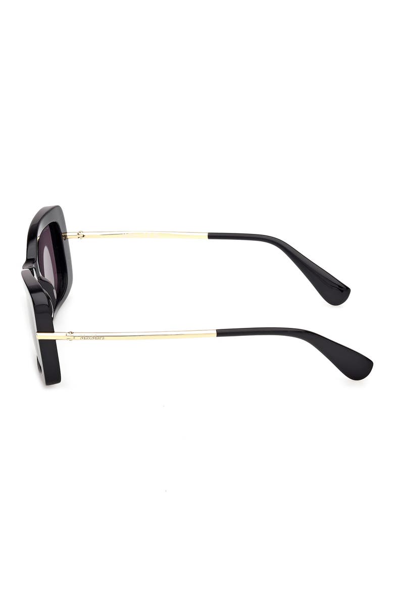 54mm Rectangular Sunglasses, Alternate, color, SHINY BLACK DEEP GOLD / SMOKE