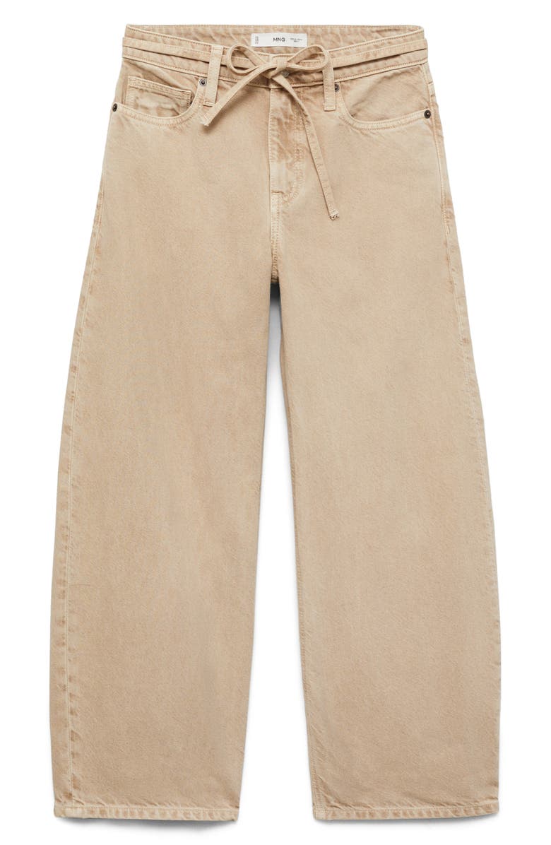 MANGO Belted Balloon Jeans, Alternate, color, 