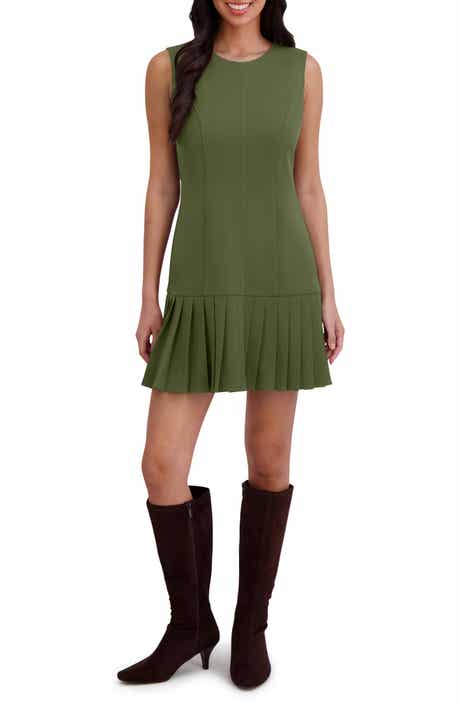London Times Pleat Hem Miniskirt