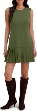 London Times Pleat Hem Miniskirt