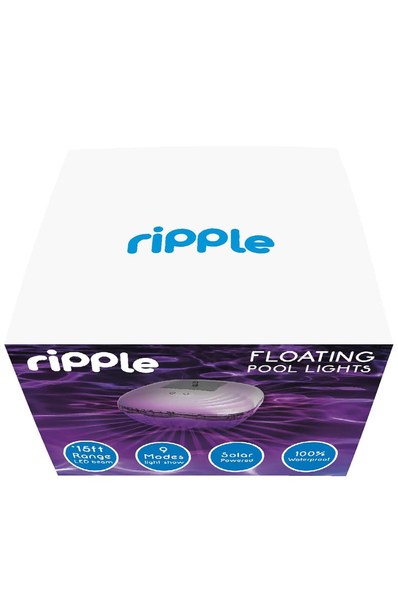 RIPPLE Solar Powered Color Changing Floating Pool Lights, Alternate, color, Multicolored