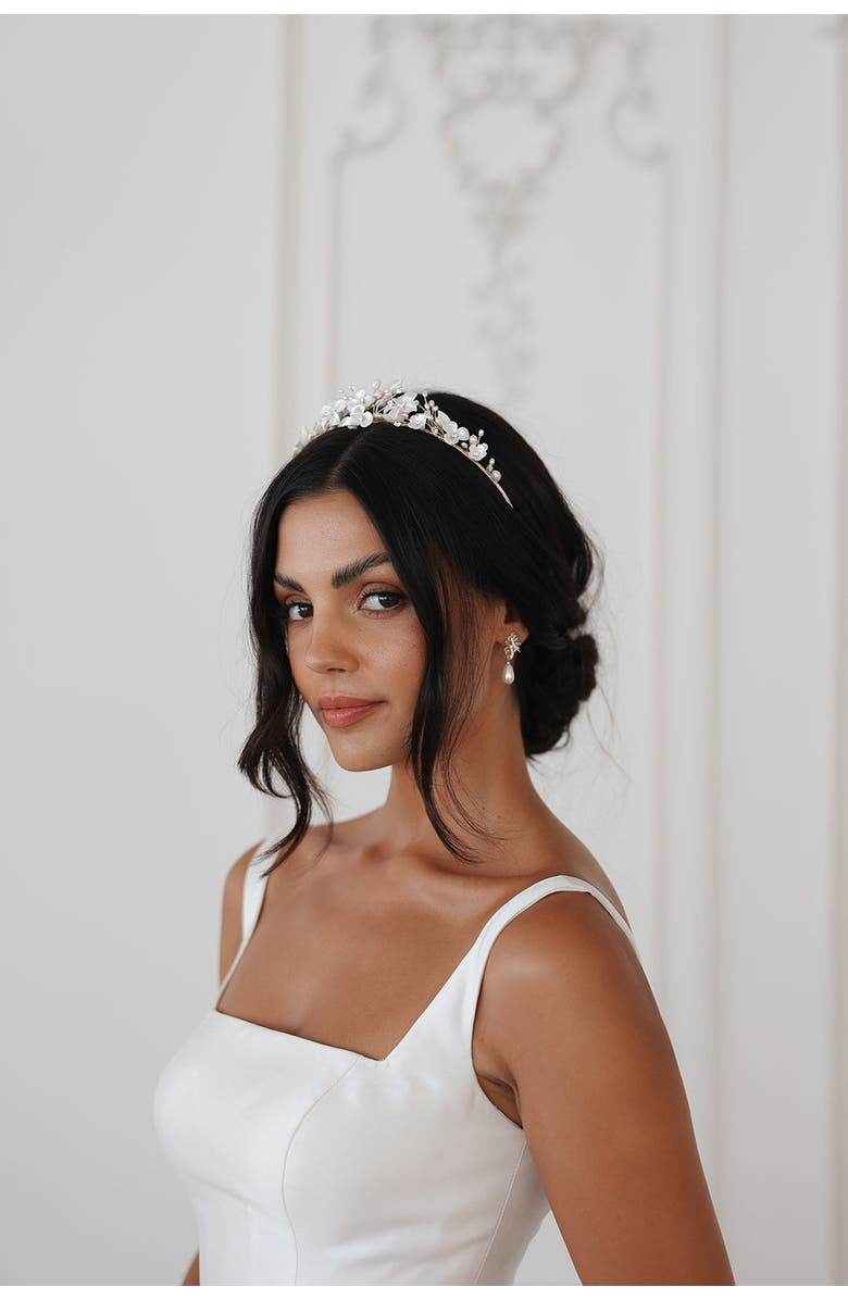 Untamed Petals Josephine Crystal Tiara, Alternate, color, Gold