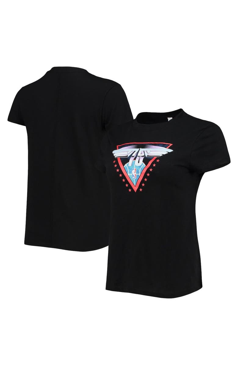 LUSSO Women's Lusso Black NBA 75th Anniversary T-Shirt, Main, color, Black