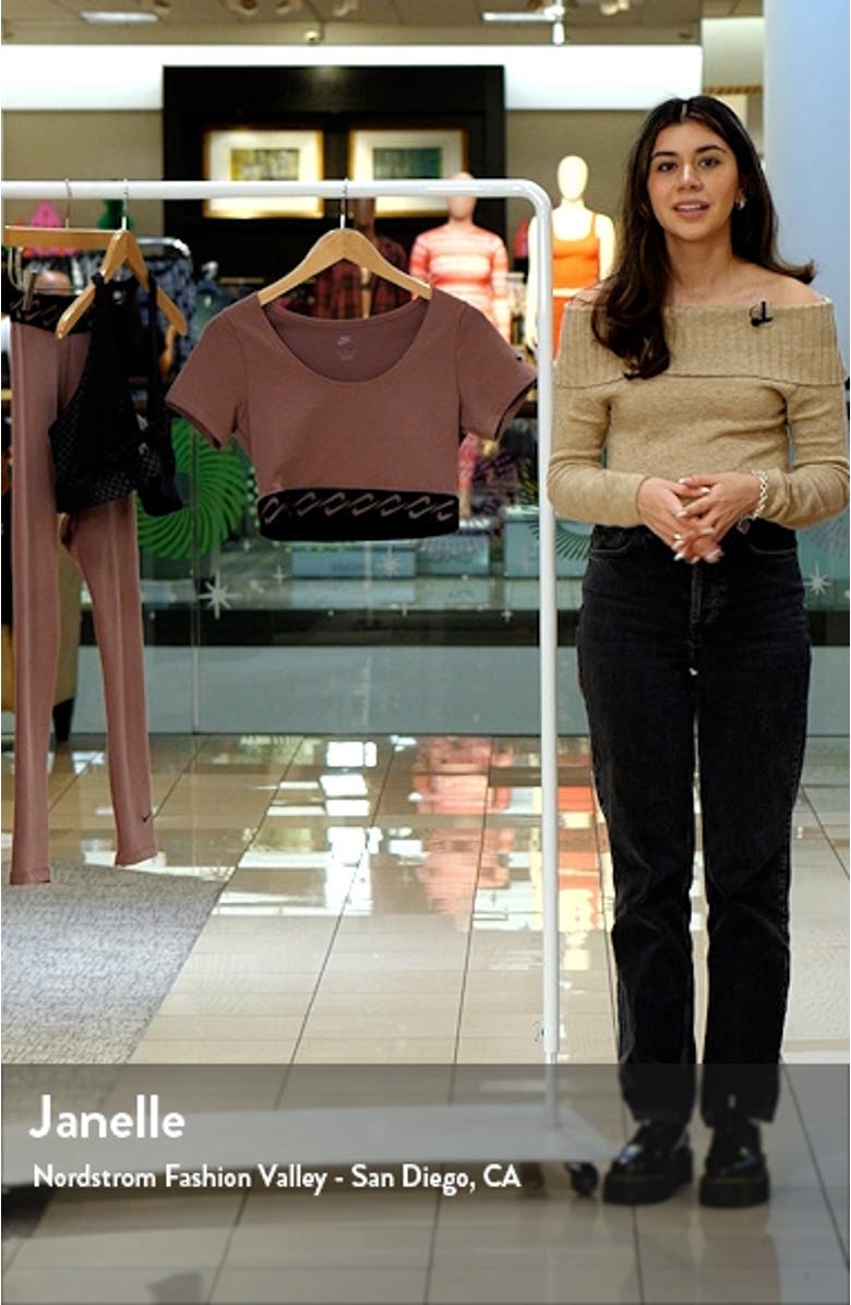 Essentials Swoosh Taping Crop T-Shirt, sales video thumbnail