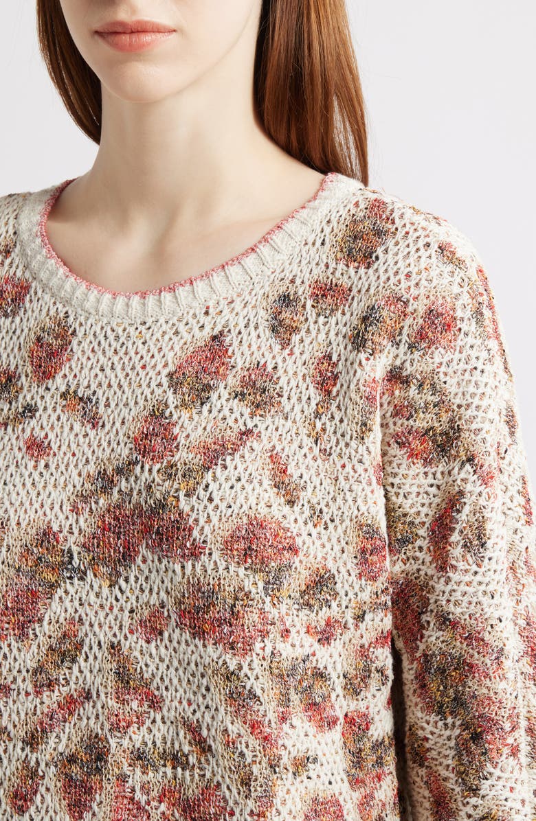 NIC+ZOE Pattern Play Sweater, Alternate, color, Spice Multi