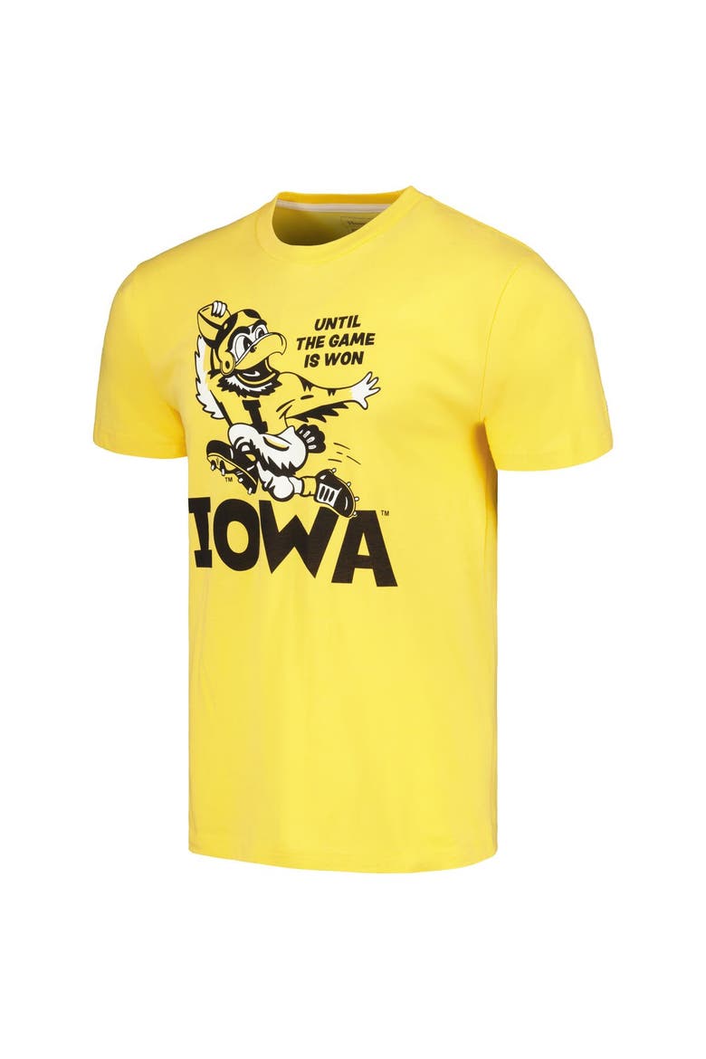 Men's Homefield Gold Iowa Hawkeyes "Until The Game Is Won" T-Shirt, Alternate, color, Gold