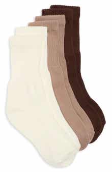3-Pack Ribbed Scrunched Half Crew Socks