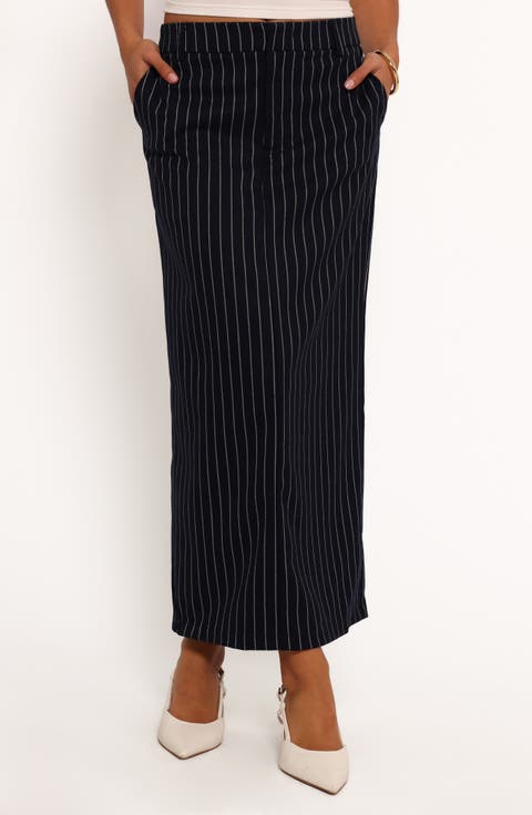 Ellory Pinstripe Maxi Skirt
