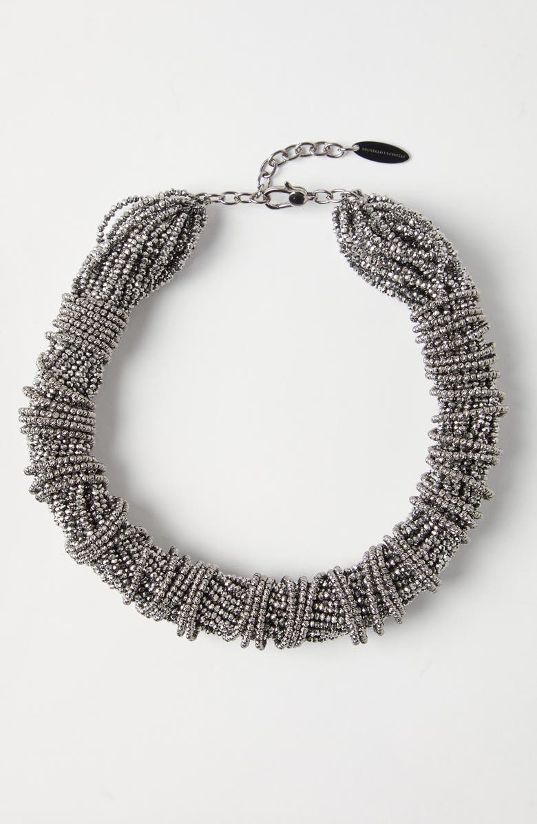 Brunello Cucinelli Vetro and Silver choker, Alternate, color, Silver
