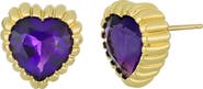 Bony Levy El Mar Amethyst Heart Stud Earrings