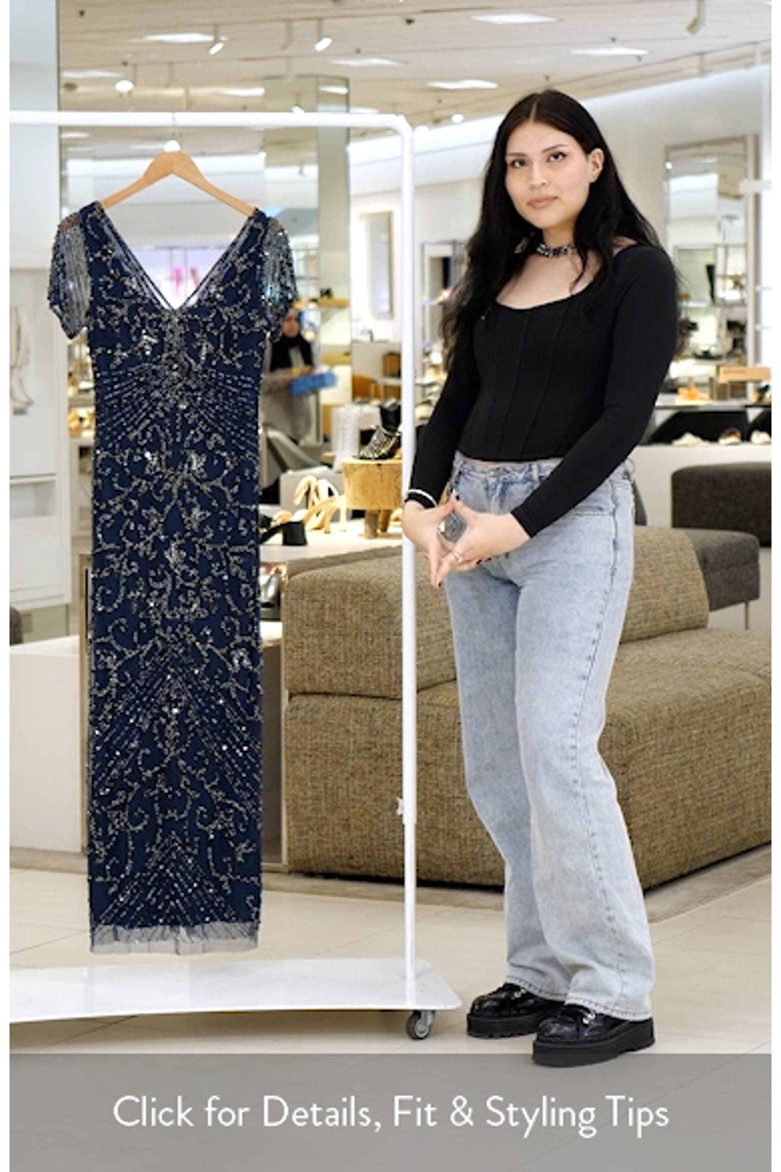 Pisarro Nights Beaded Mesh Column Gown (Women) | Nordstromrack