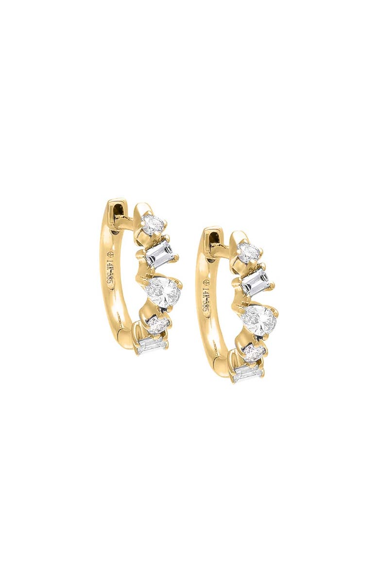 BY ADINA EDEN Diamond Multi Shape Huggie Earring 14K, Main, color,