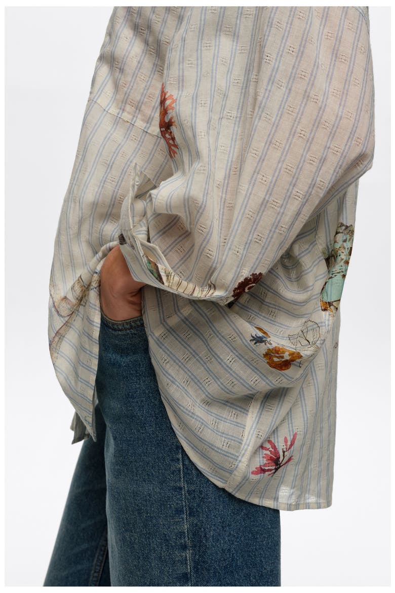 Seabed Cotton Oversize Shirt, Alternate, color, SEABED STRIPES