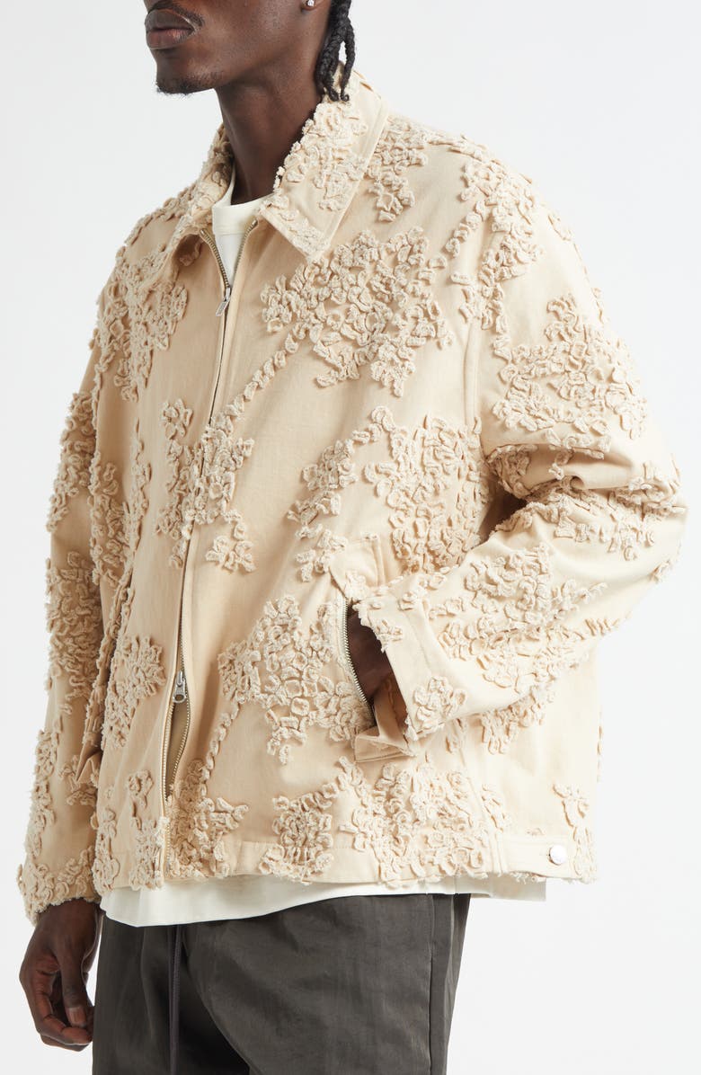 SONG FOR THE MUTE Tonal Appliqué Cotton Twill Jacket, Alternate, color, Sand