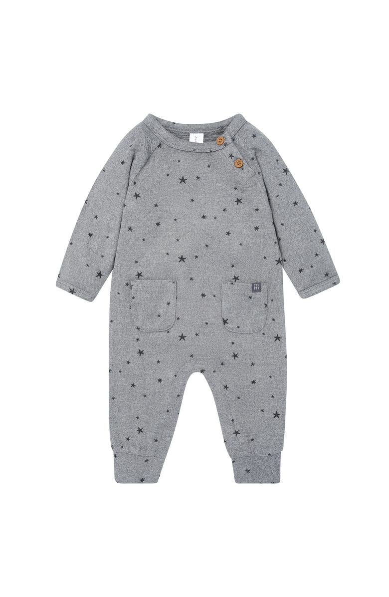 Modern Moments<sup>™</sup> by Gerber Raglan Sleeve Long Leg Romper, Main, color, Heather Gray