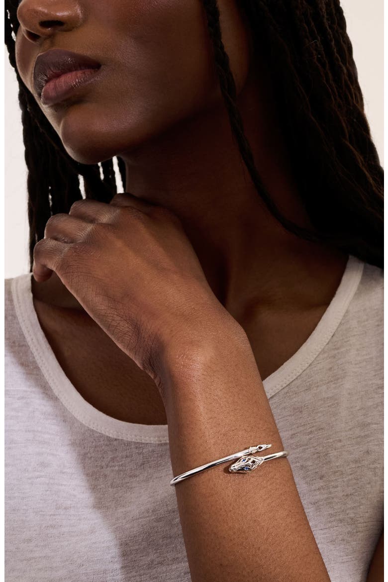 Naga Bypass Cuff Bracelet, Alternate, color, SILVER