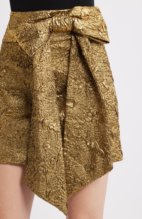 Ciebon Luana Metallic Jacquard Miniskirt In Brown