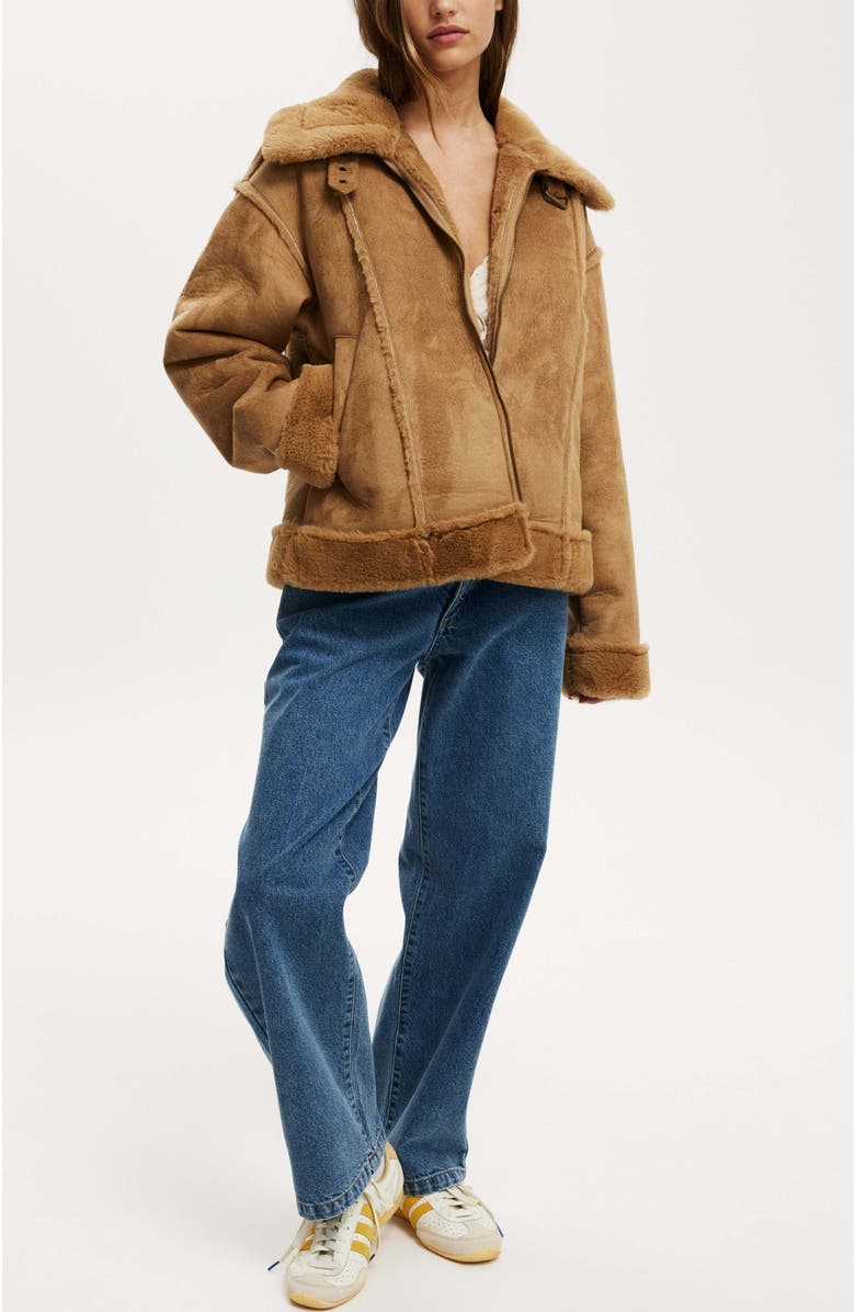 Cotton On Dakota Faux Suede Jacket, Alternate, color,