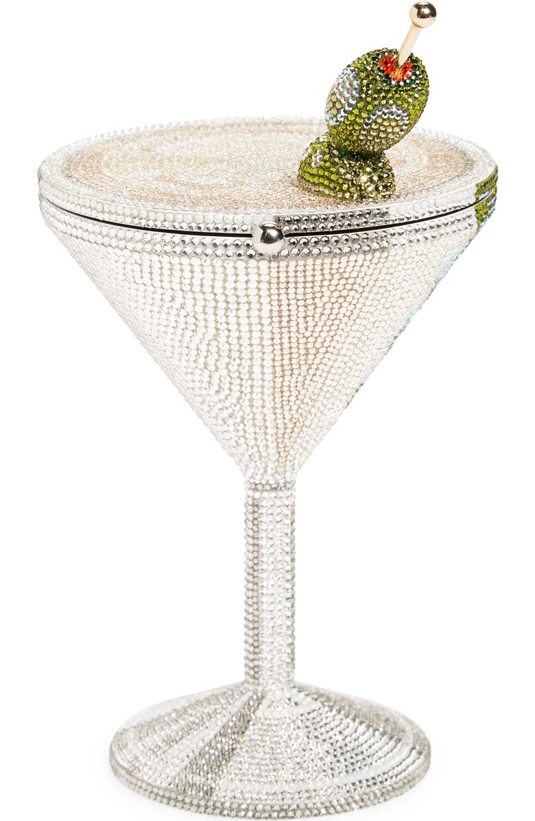 Judith Leiber Martini Crystal Embellished Minaudière, Main, color,
