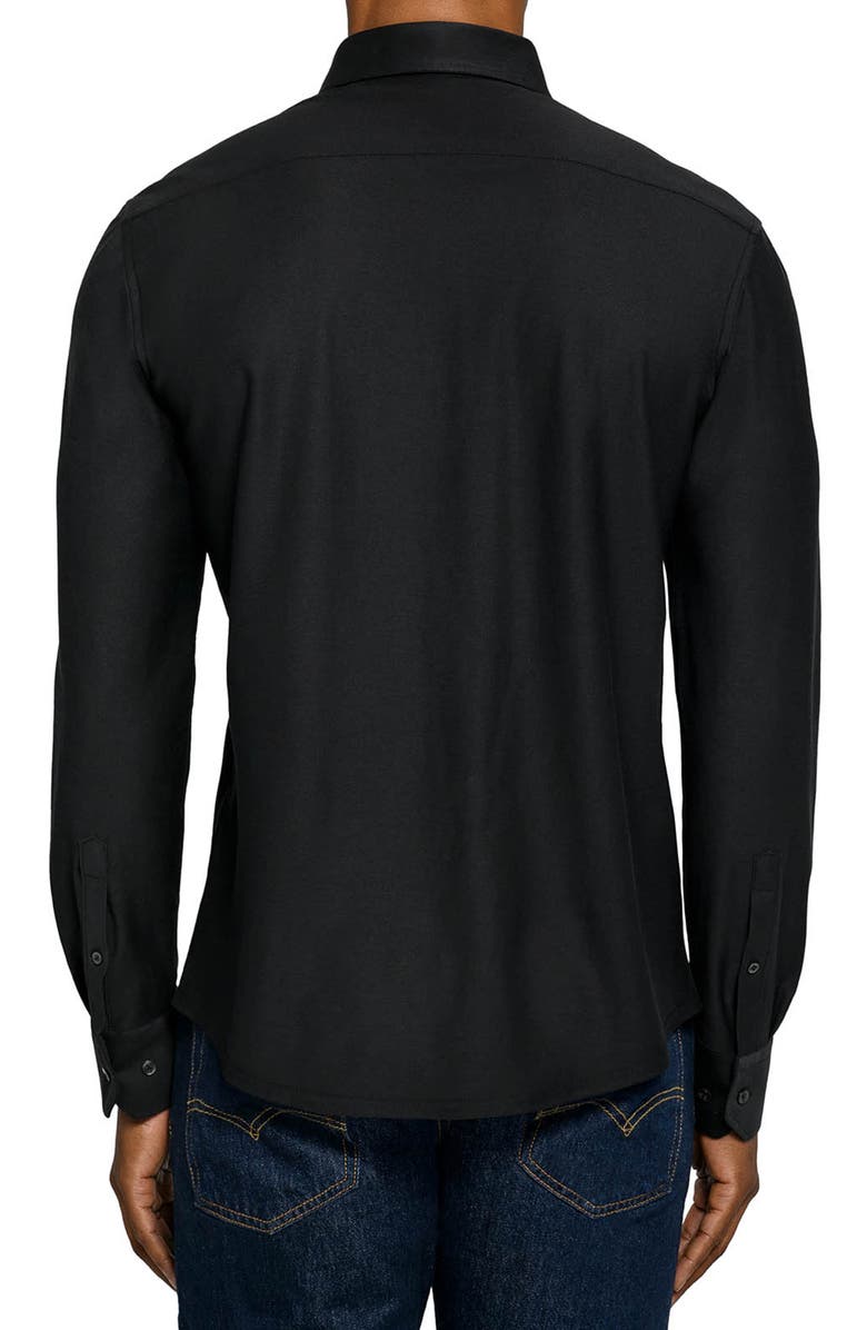 Brooklyn Brigade Solid Mapleton Luxe Cross Dyed Long Sleeve Shirt, Alternate, color, Black