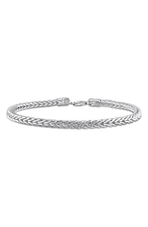 Sterling Silver Foxtail Link Chain Bracelet