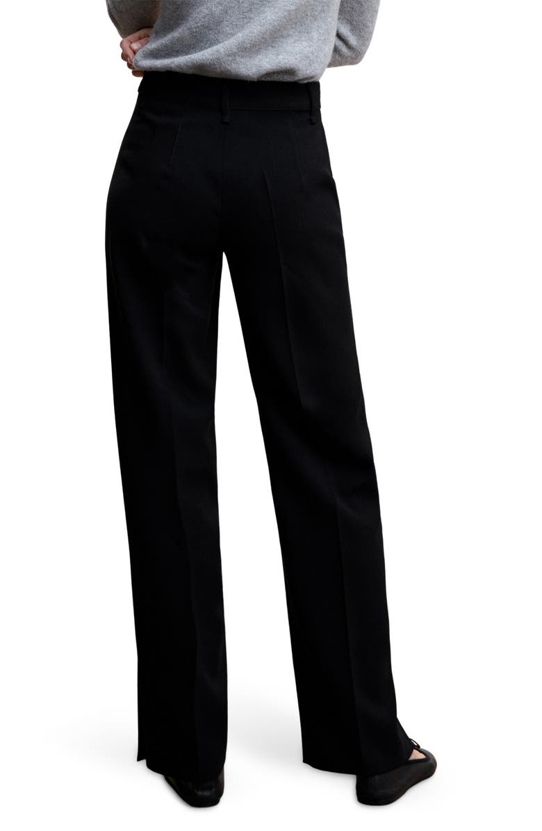 MANGO Slit Hem Straight Leg Pants, Alternate, color,