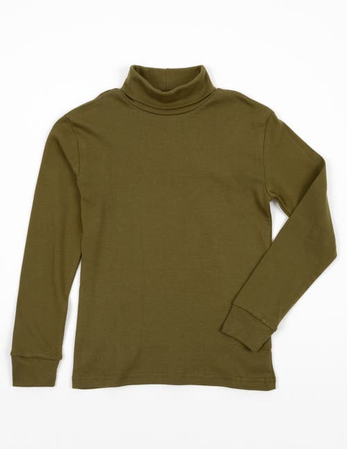 Leveret Kids Turtleneck, 100% Cotton, Solid Colors In Green