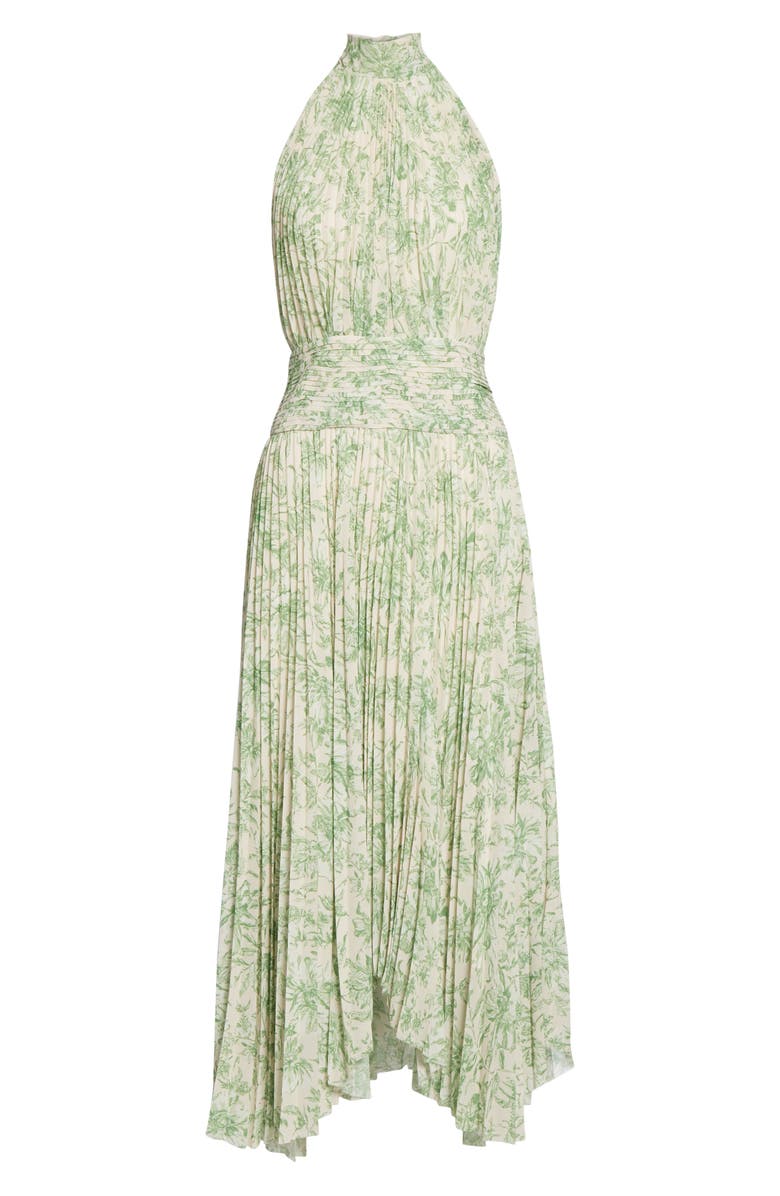 AMUR Bibi Pleated Floral Halter Maxi Dress, Alternate, color, 
