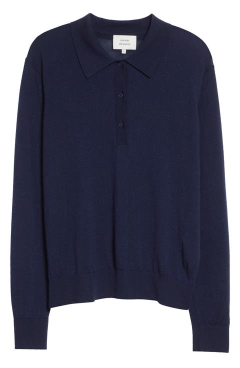 Miles Long Sleeve Cashmere Polo Sweater