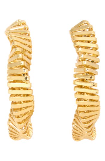 Saachi Triangle Twisted Hoop Earrings In Gold