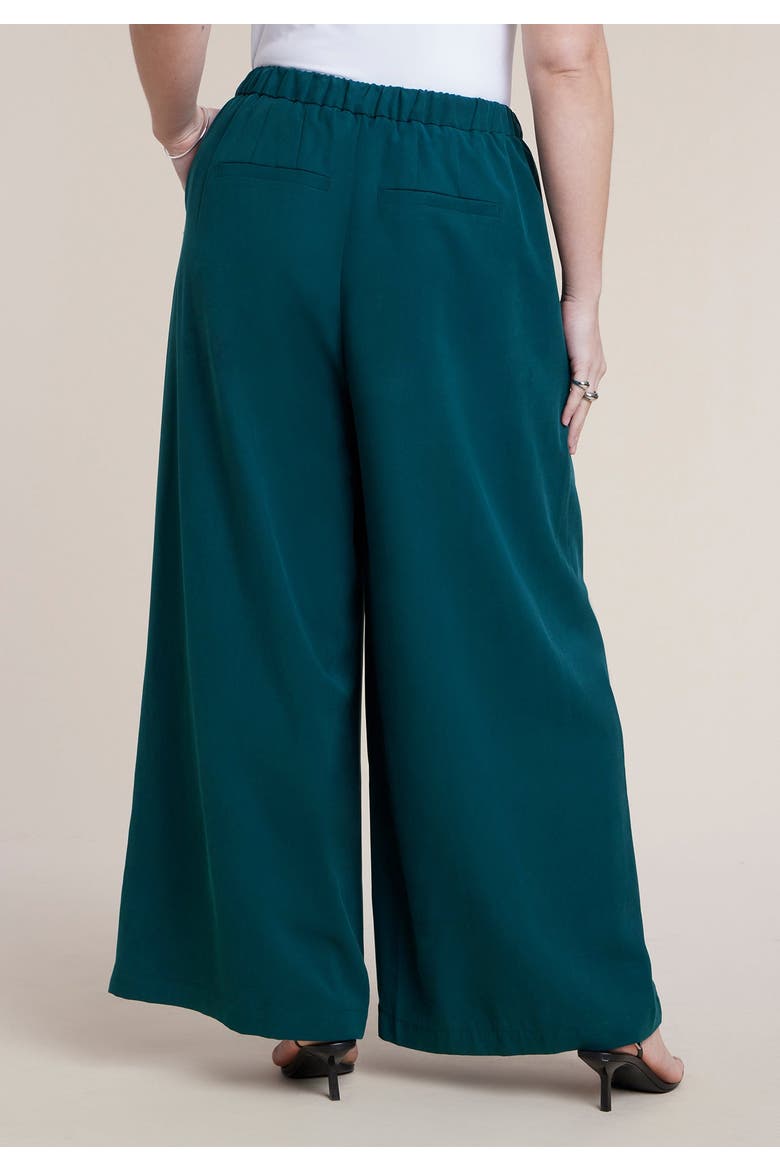 Pleated Wide Leg Trouser, Alternate, color, DEEP TEAL