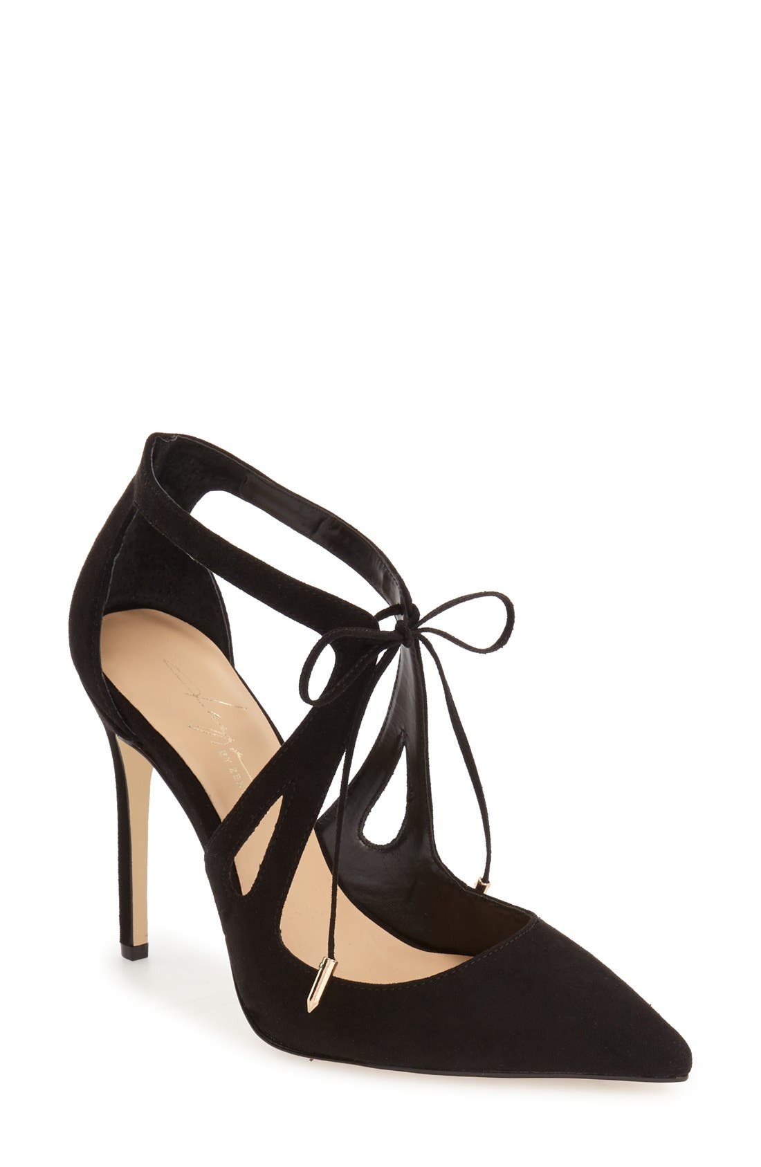 by Zendaya 'Aaron' Pointy Toe Pump, Main, color, BLACK SUEDE