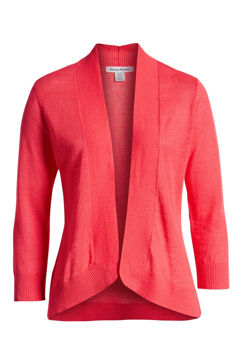 Lea Linen Cardigan, Alternate, color, PARADISE PINK