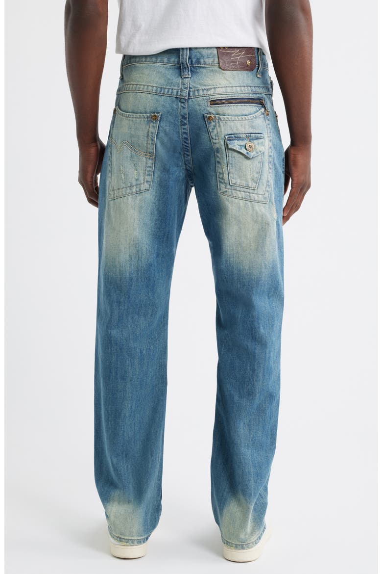 Relaxed Straight Leg Jeans, Alternate, color, BLUE