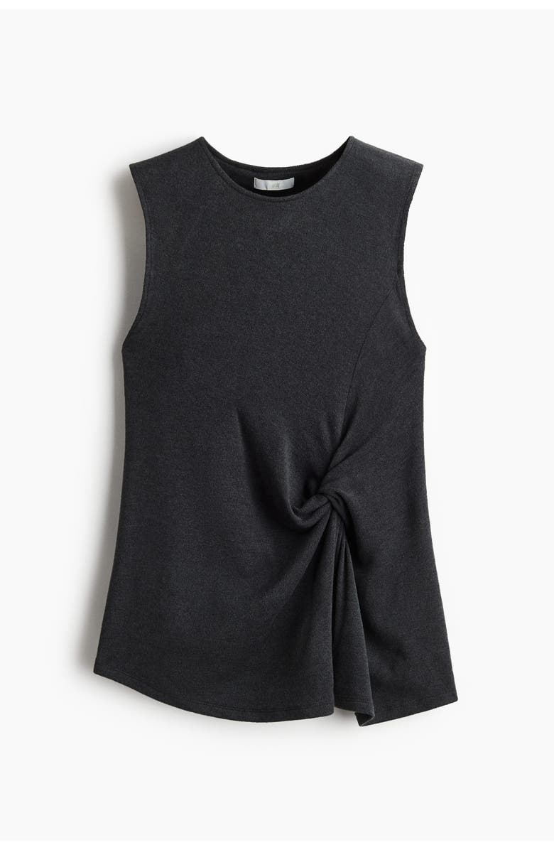 H&M Twist-detail Vest Top, Main, color, Dark Gray Melange