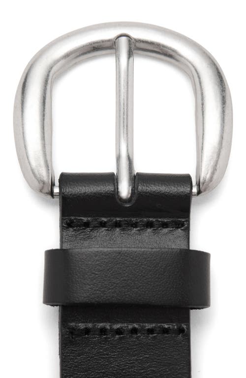 Mango Round Buckle Leather Belt In Black