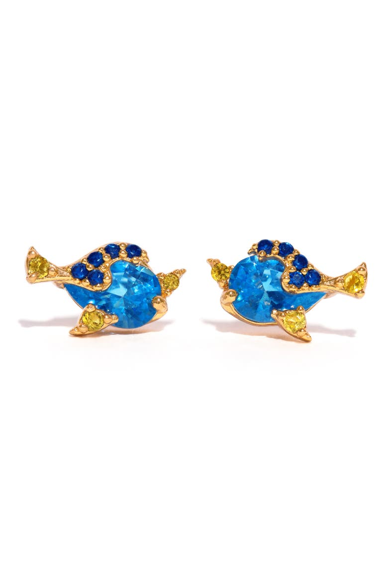 x Disney® Finding Nemo Dory Cubic Zirconia Stud Earrings, Main, color, GOLD