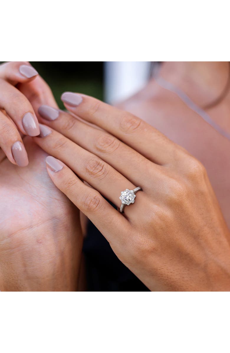 Julianna B. Lab-Grown Diamond Halo Engagement Ring 14k, Alternate, color, White Gold