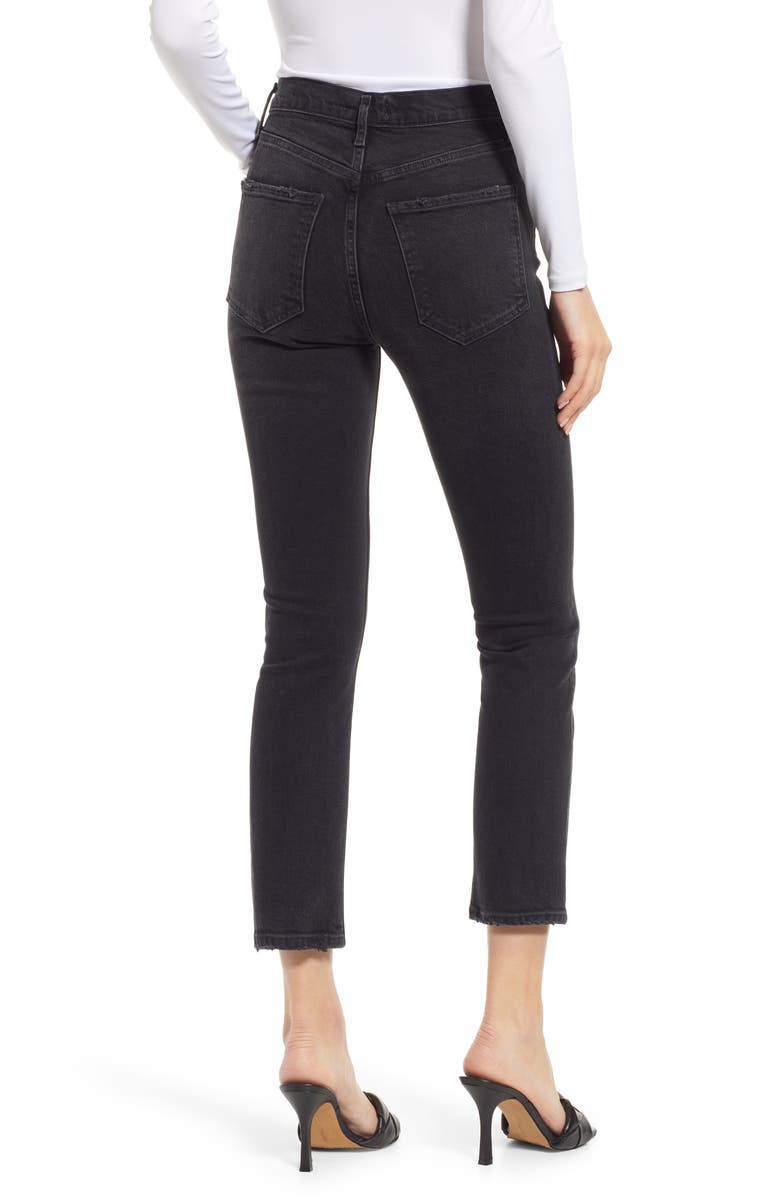 AGOLDE Riley High Waist Straight Leg Organic Cotton Blend Crop Jeans, Alternate, color, 