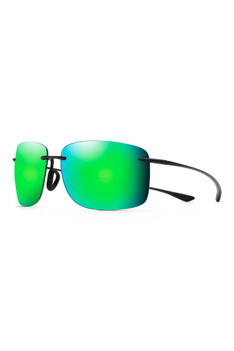 Hema 62mm Polarized Rectangular Sunglasses, Alternate, color, MATTE BLACK