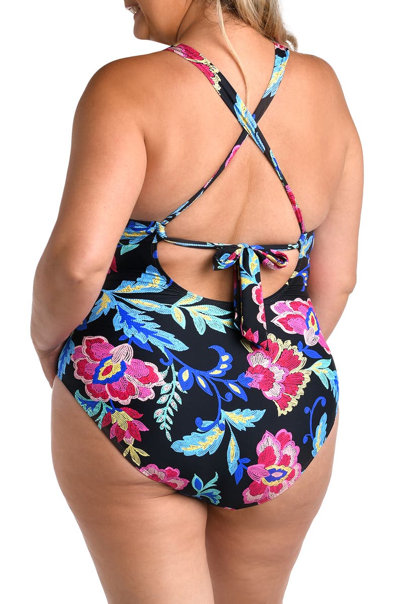 La Blanca Midnight Keyhole One-Piece Swimsuit, Alternate, color, 