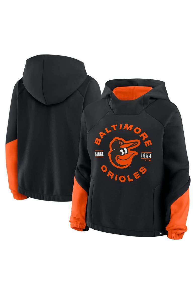 Women's Fanatics Black Baltimore Orioles Oversized Time to Win Pullover Hoodie, Main, color, Black