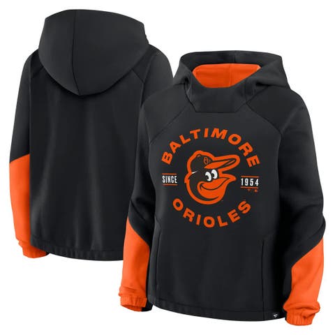 Women's Fanatics Black Baltimore Orioles Oversized Time to Win Pullover Hoodie