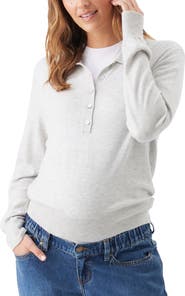 Ripe Maternity Piper Polo Maternity/Nursing Knit Sweater