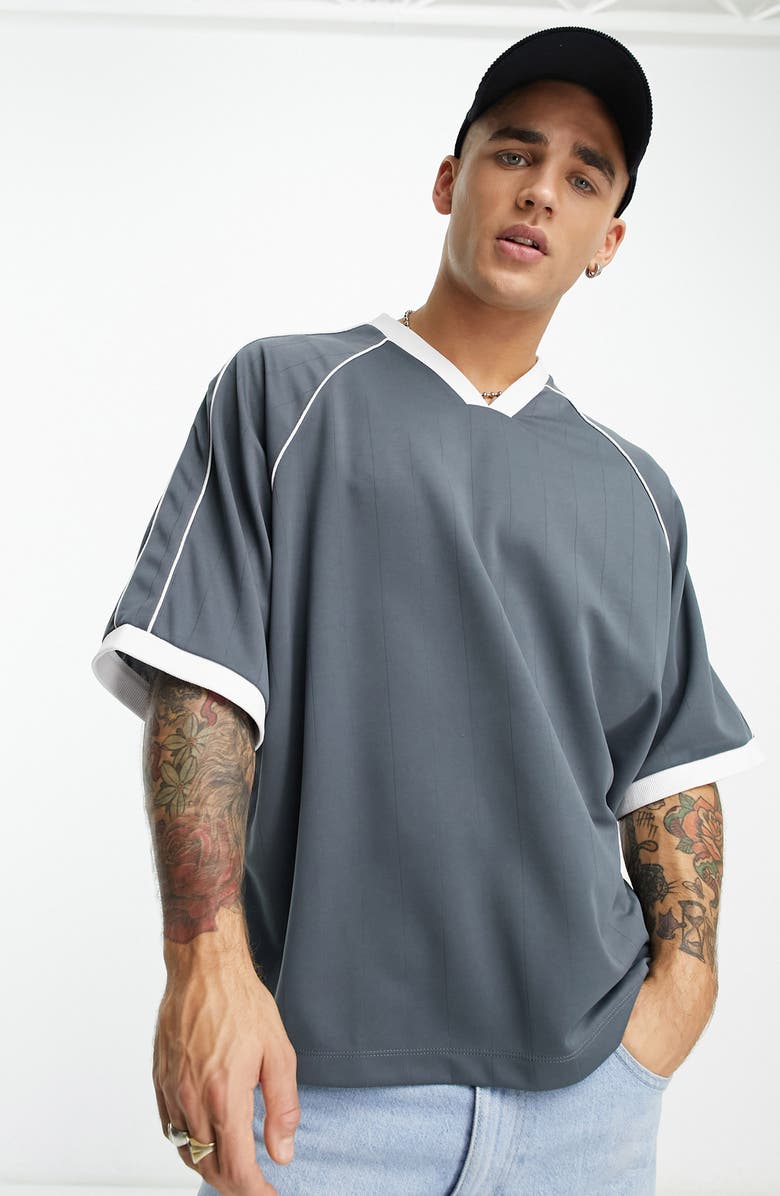 ASOS DESIGN Oversize Contrast Trim T-Shirt, Main, color,