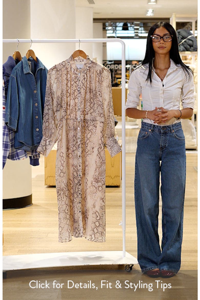 Snake Printed Midi Shirtdress video
